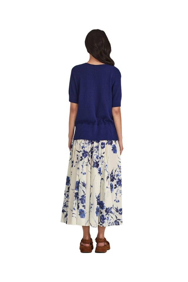 Zaiya Print Skirt - Lapis/Chalk