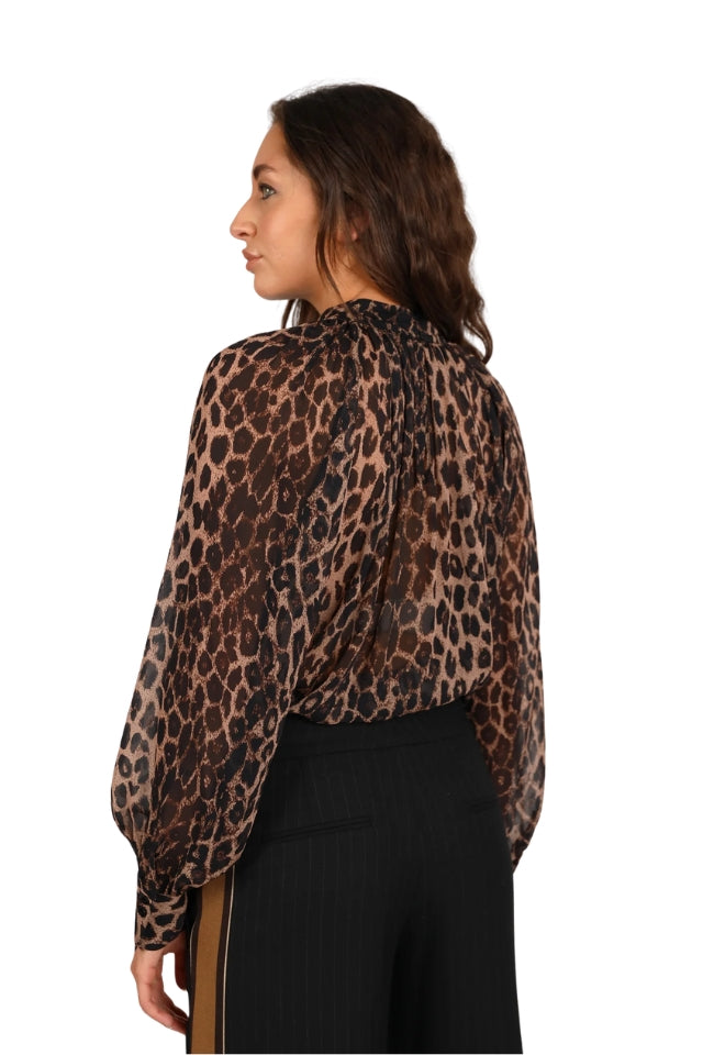 Dark Animal Print Blouse - Animal Print
