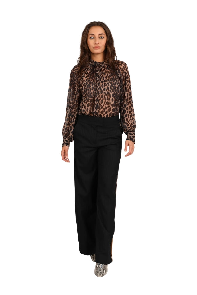 Dark Animal Print Blouse - Animal Print