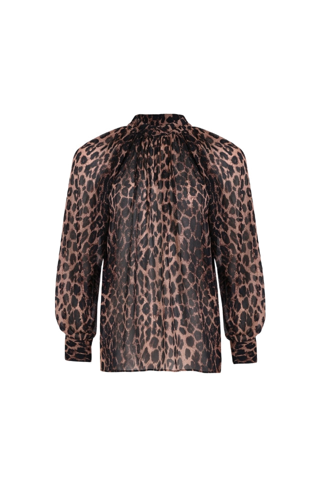 Dark Animal Print Blouse - Animal Print