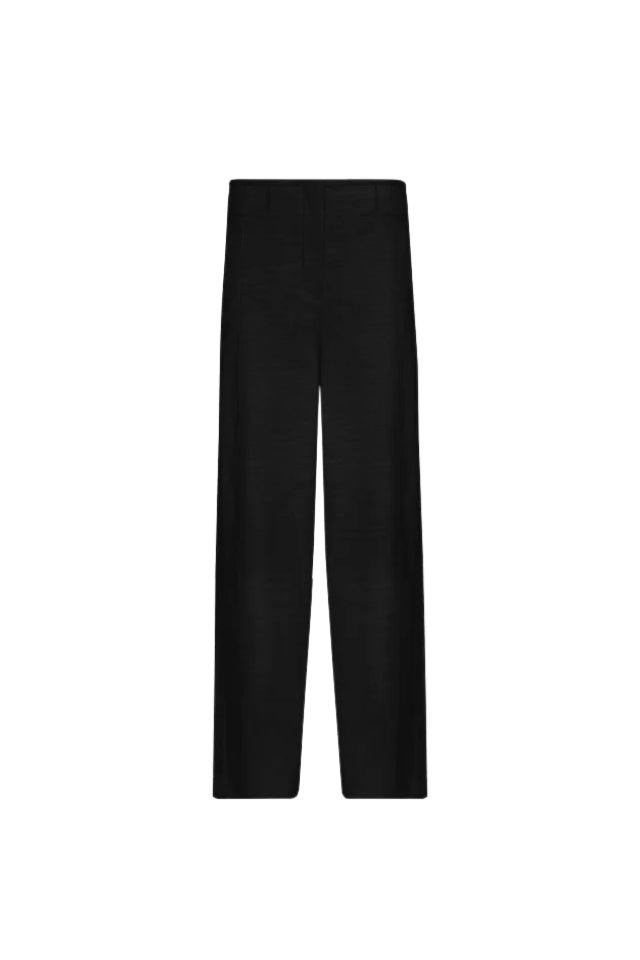 Side Detail Wide Leg Pant - Black
