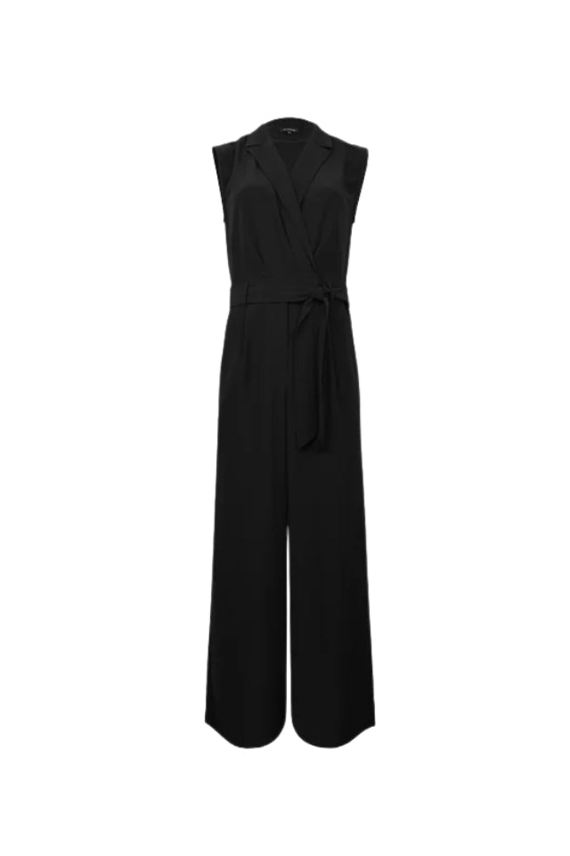Wide Leg Tux Jumpsuit - Black