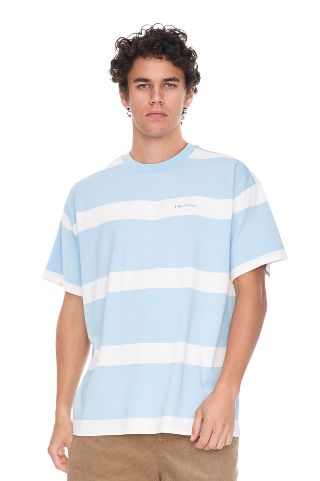 Striped Ss Tee - Ice Blue/Chalk