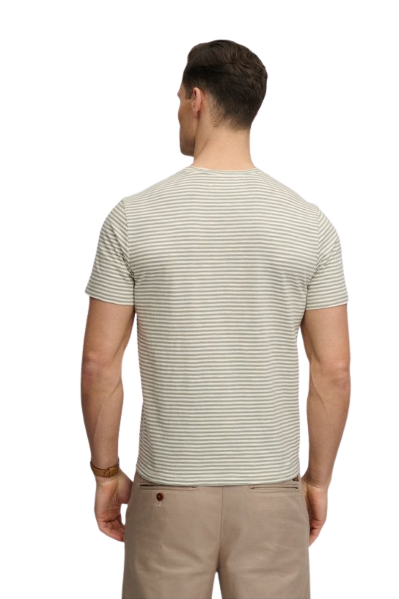 Classic Essential Stripe Tee - Silver Sage Chalk Stripe