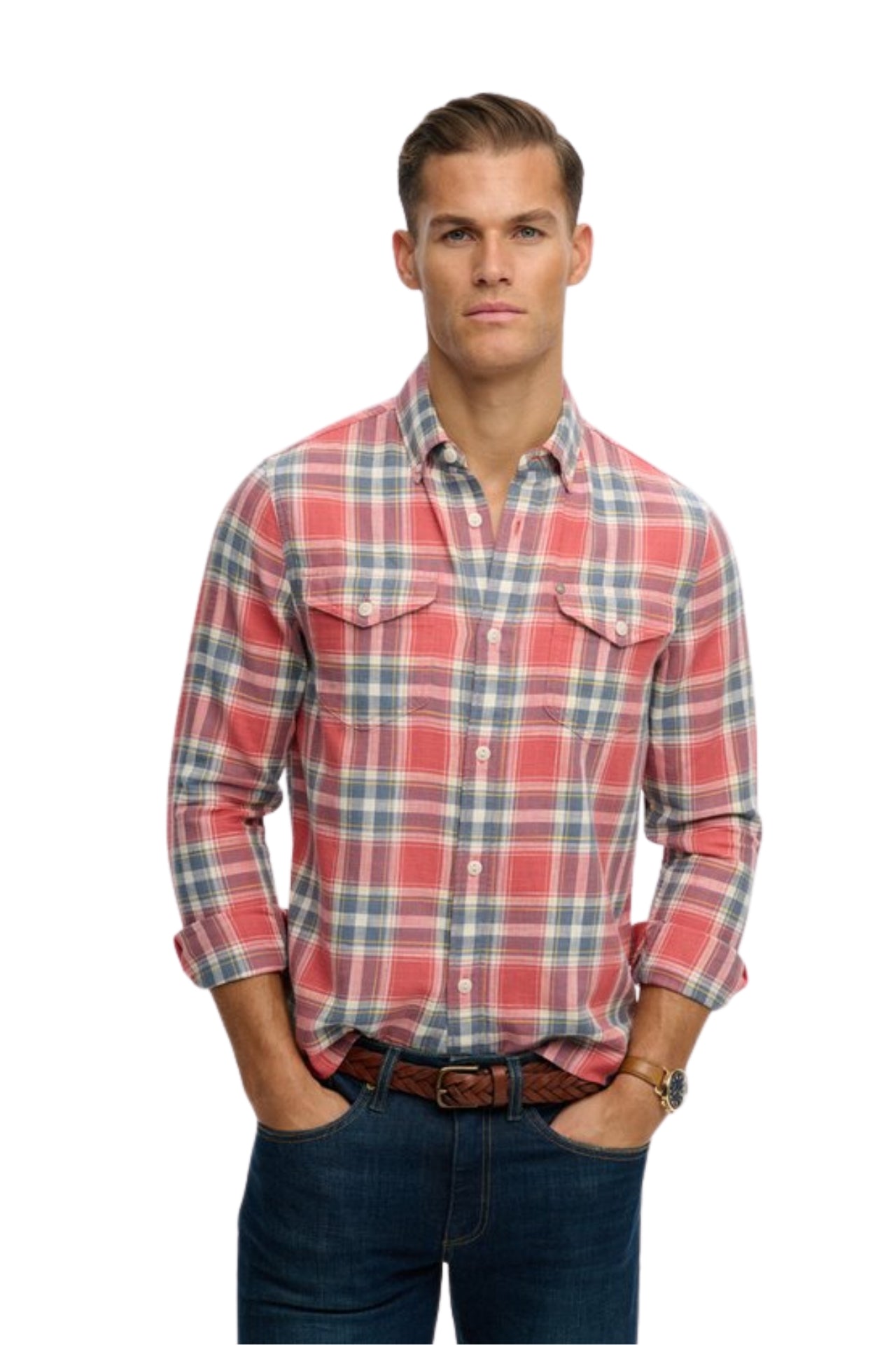 Merchant Lite Check Shirt - Washed Rose Check