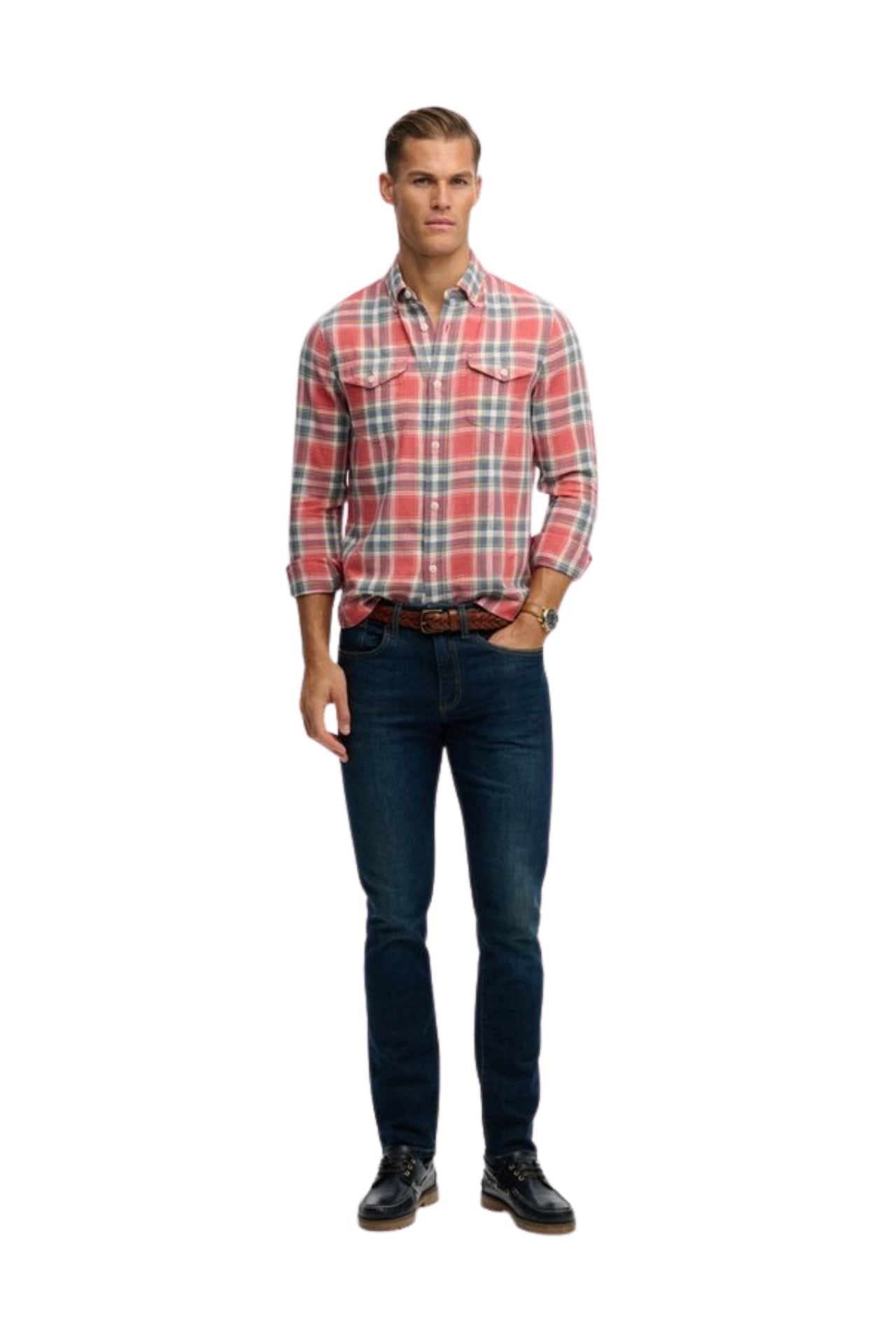 Merchant Lite Check Shirt - Washed Rose Check