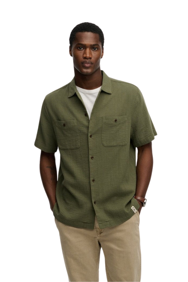 Merchant Textured S/S Shirt - Beetle Green