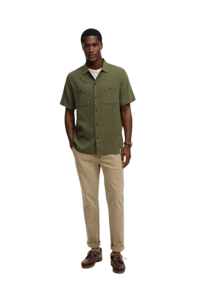 Merchant Textured S/S Shirt - Beetle Green