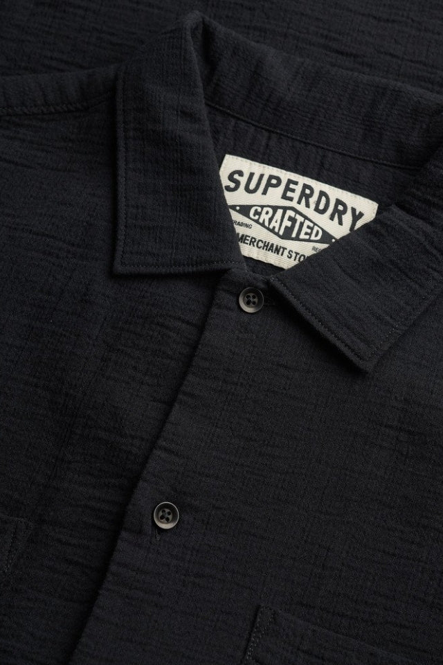 Merchant Textured S/S Shirt - Black