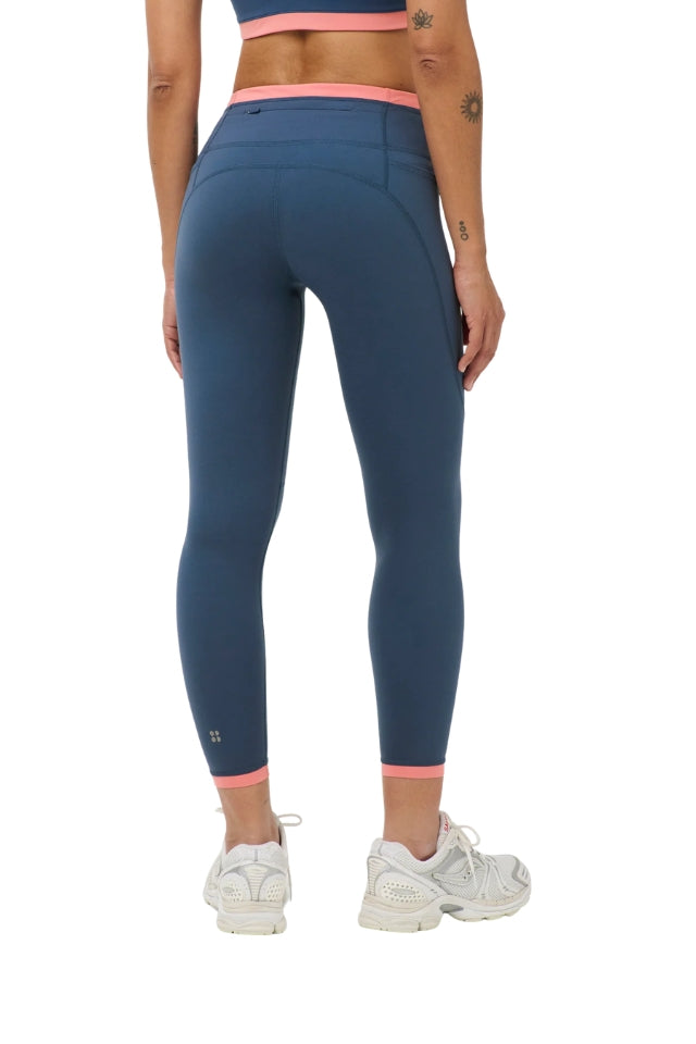 Power Colourblock Workout Legging 7/8 - Indiglow Blue / Melrose Pink