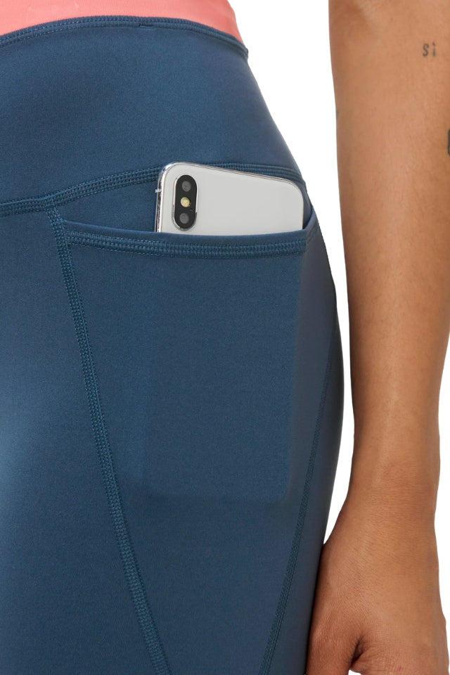 Power Colourblock Workout Legging 7/8 - Indiglow Blue / Melrose Pink