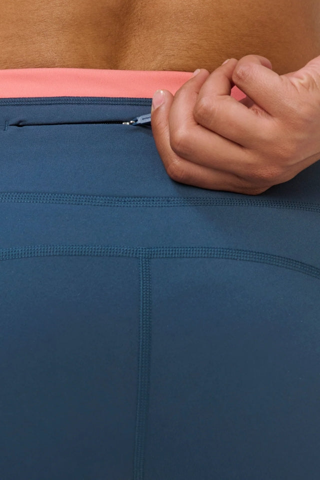 Power Colourblock Workout Legging 7/8 - Indiglow Blue / Melrose Pink