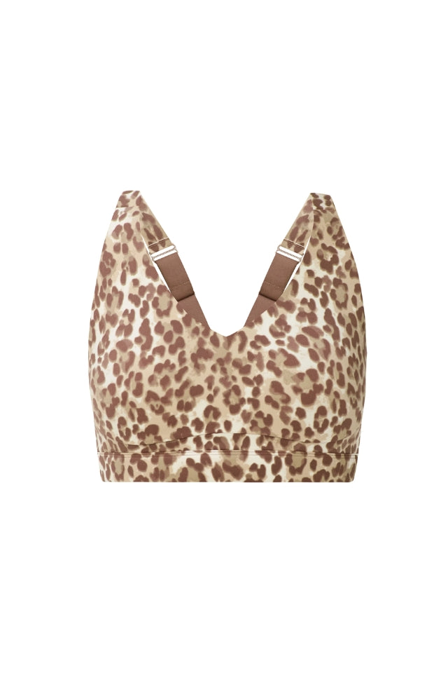 Power Pulse Bra - Beige Ink Leopard Print