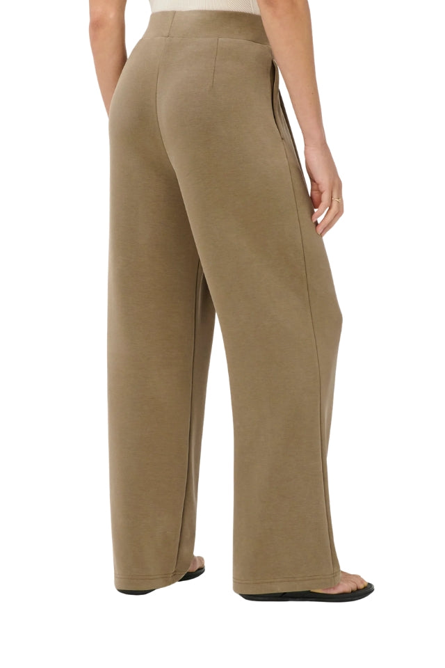 Sand Wash Wide Leg Trouser - Khaki Brown