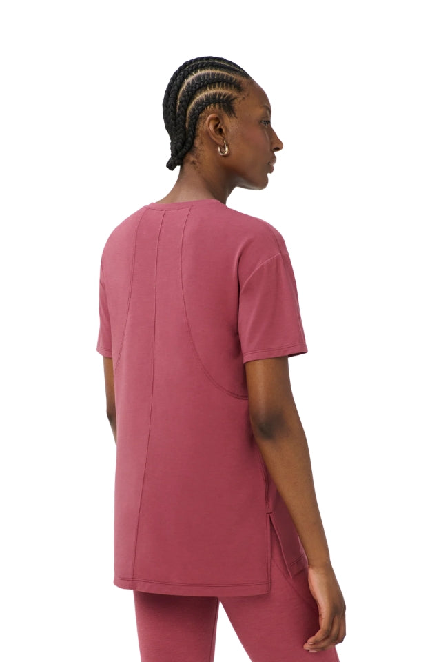 Soft Flow Studio Longline Tee - Sienna Pink