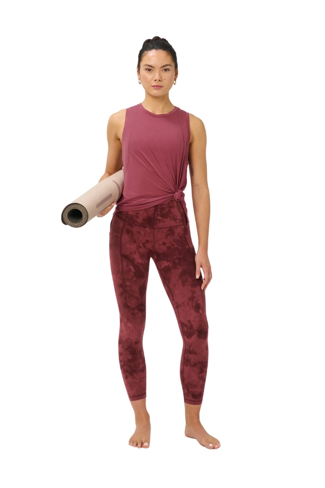 Super Soft 7/8 Yoga Leggings - Sienna Pink Spray Dye