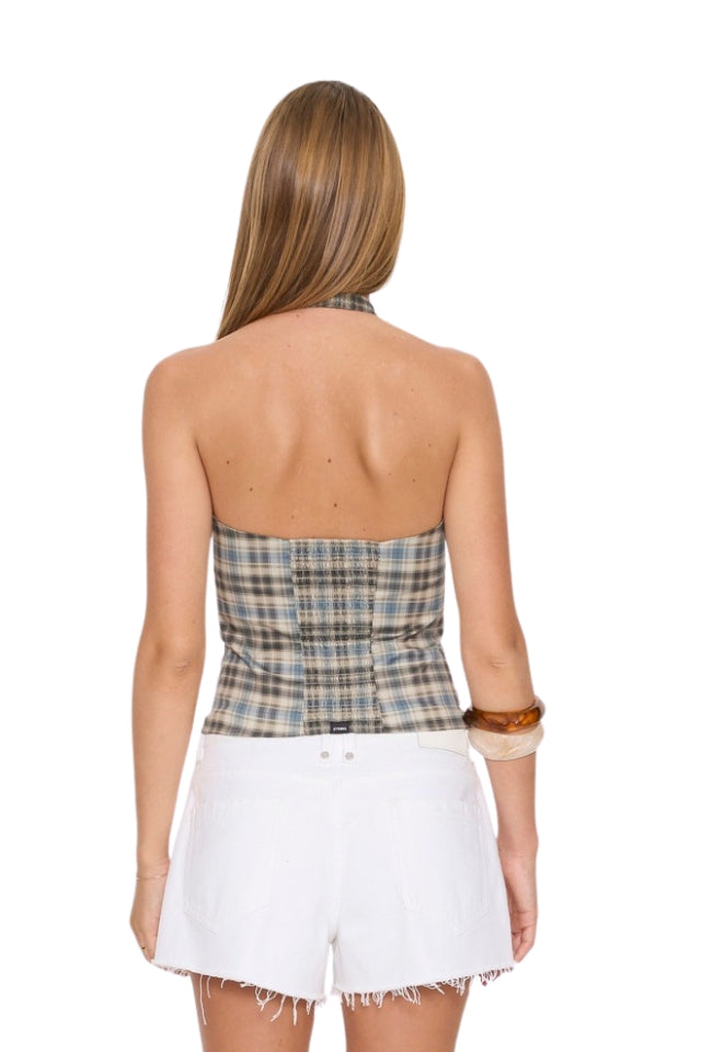 Desert Reverb Vida Halter Top - Dusty Blue