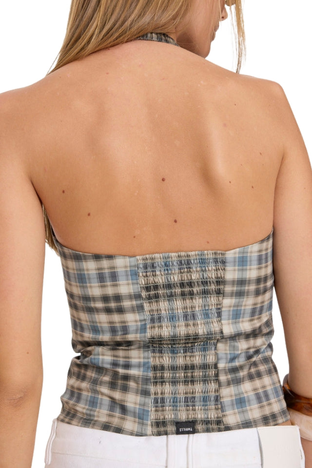 Desert Reverb Vida Halter Top - Dusty Blue