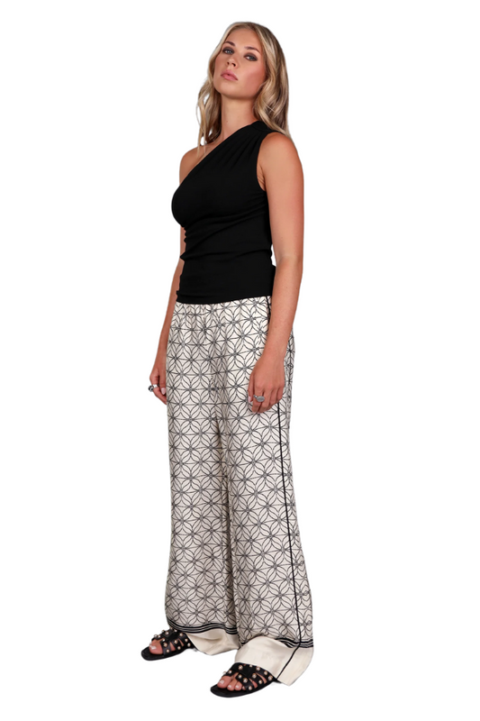 Geographic Print Wide Leg Pant