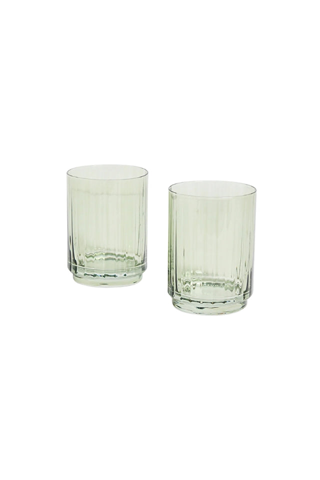 Ribbed Tumblers Set 2 - Olive Green