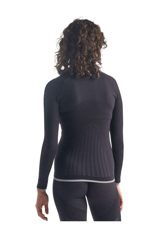 Women's 200 Zone Seamless Crewe Ice Breaker NZ Black