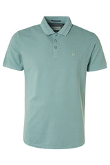 No Excess Stone Washed Polo Pacific Blue