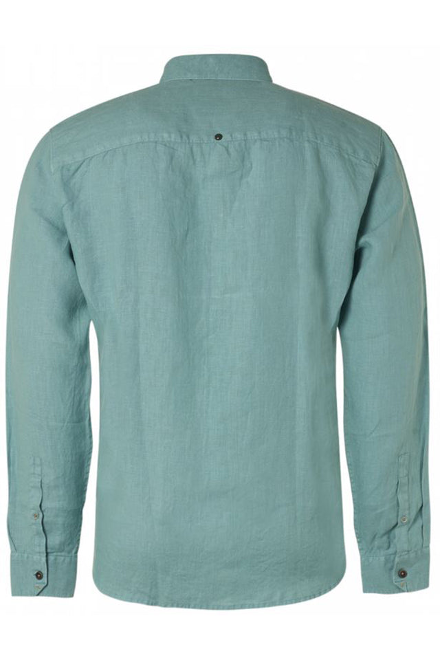 No Excess Woven Linen Shirt Pacific Blue