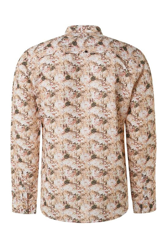 No Excess Allover Print Shirt Coral