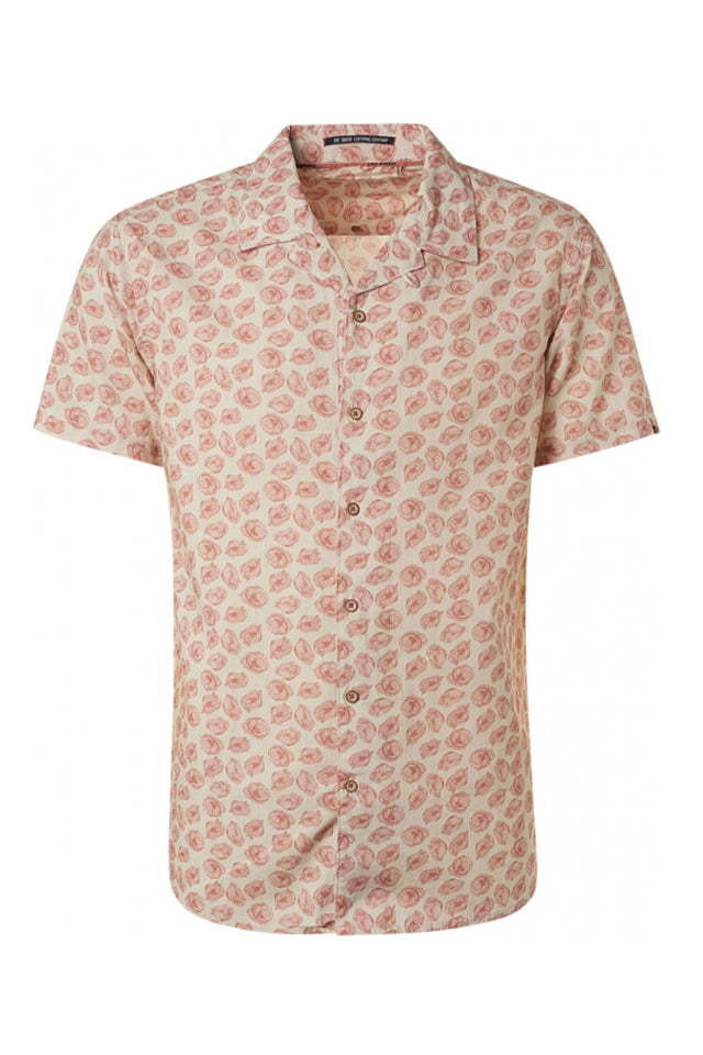 No Excess Allover Print Shirt Short Sleeve Coral 