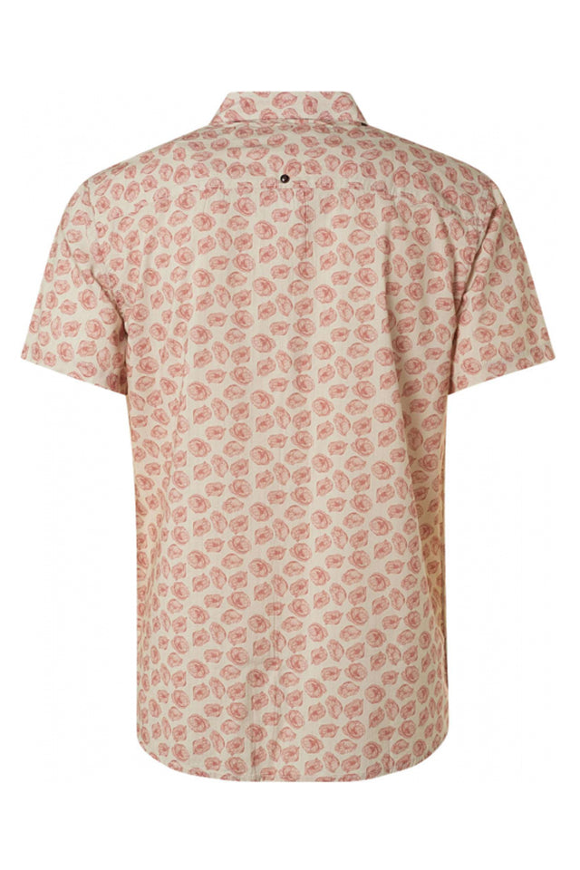 No Excess Allover Print Shirt Short Sleeve Coral 