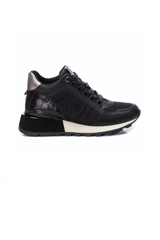 160144 Carmela Women's Leather Sneaker Black 