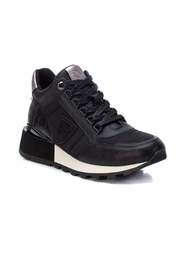 160144 Carmela Women's Leather Sneaker Black 