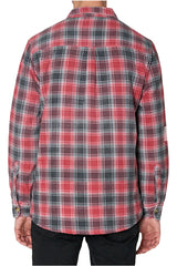 Rollas Men At Work Quilted Check Shirt Multi Colour Red Check