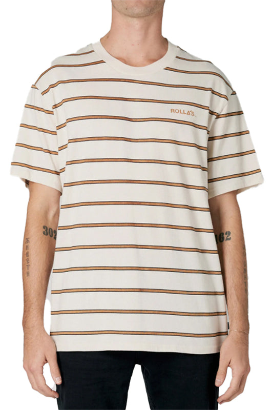 16782 Rollas Stripe Tee Camel 