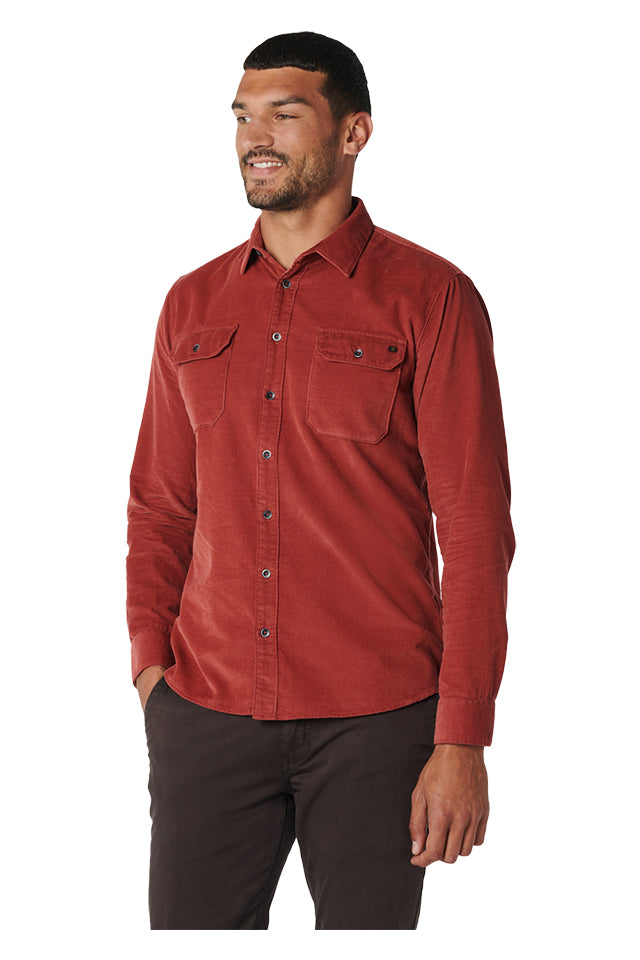 17430825S No Excess Corduroy Shirt Brandy 