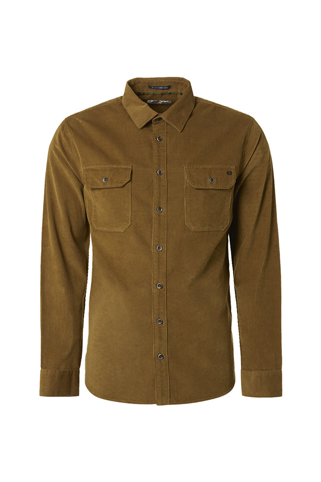 17430825S No Excess Corduroy Shirt Dark Fudge