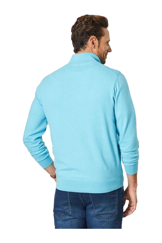 Gazman Hi Flex Comfort 1/2 Zip Knit Cayman Blue