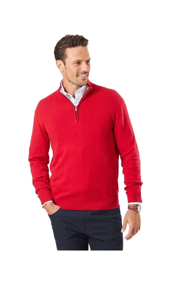 21025 Gazman Cotton Stretch Half Zip Sweater Red