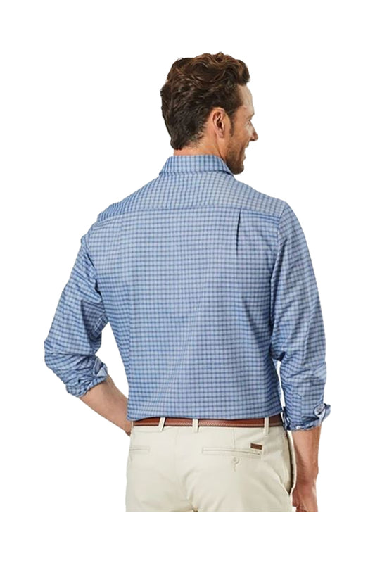 21039 Gazman Easy Care Oxford Check Shirt Navy