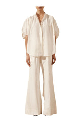 221027 Shona Joy Priscila Short Sleeve Shirt Ivory