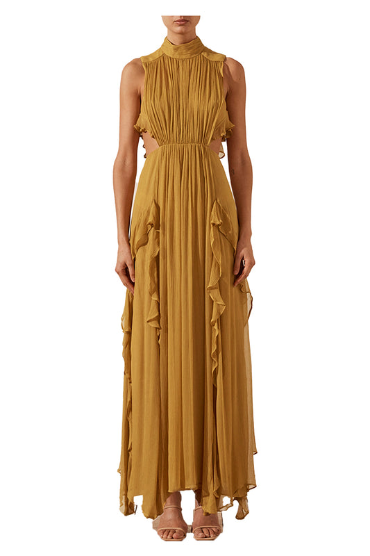 223021 Shona Joy Leonie Backless Frill Maxi Dress Mimosa 