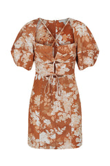 223140 Shona Joy Capucine Lace Front Mini Dress Almond Multi 2
