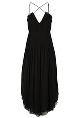 224023 Shona Joy Lauren Cross Front Midi Dress Black 