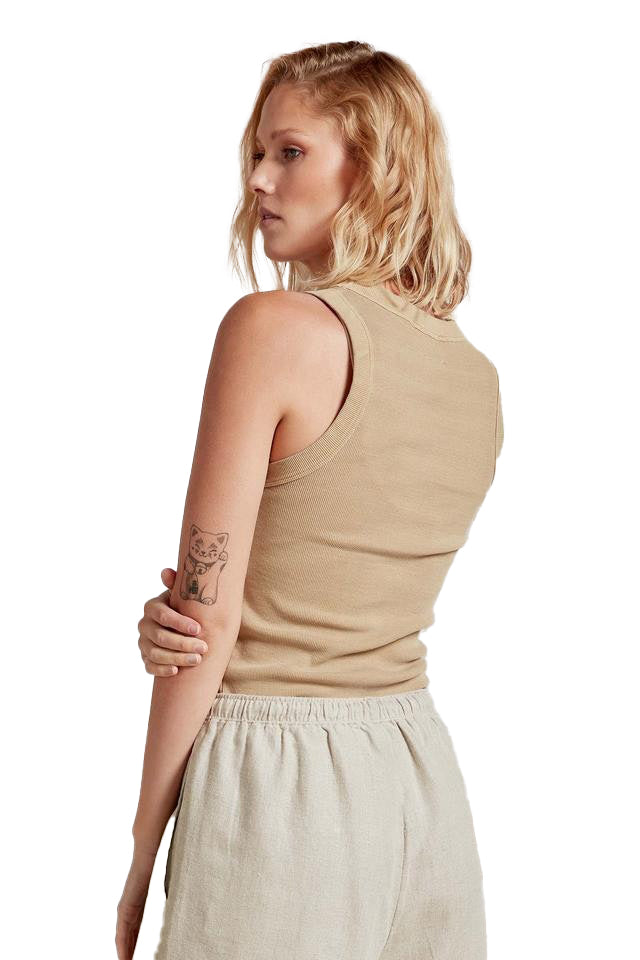 SS2401 The Academy Brand Essential Rib Tank Tan