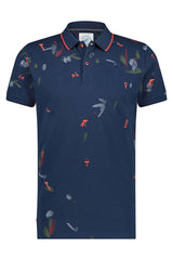 A Fish Named Fred Printed Polo Navy