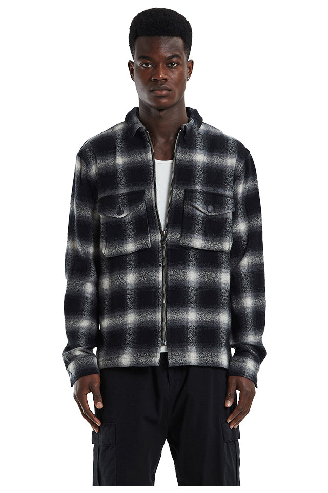 34924 Neuw Samo Check Overshirt Black 