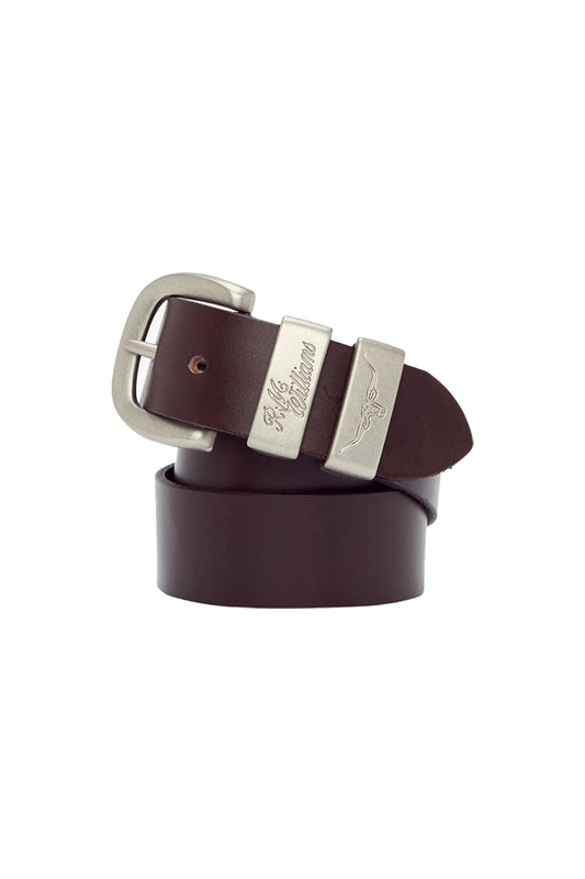 RM Williams 3 Piece Solid Hide Belt Chestnut