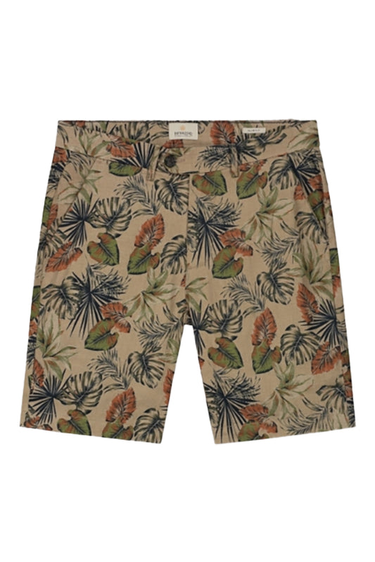 515362 Dstrezzed Fonda Chino Leaf Print Shorts Sepia