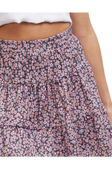 All About Eve womens marnie jersey skirt in pink and purple floral print 