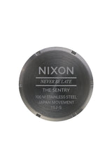 A105 1531 Nixon Sentry Leather Watch Gunmetal Black 1